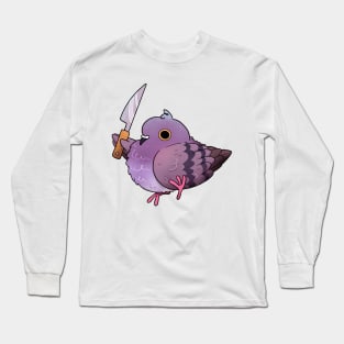 Angy Pigeon with a Knife Long Sleeve T-Shirt